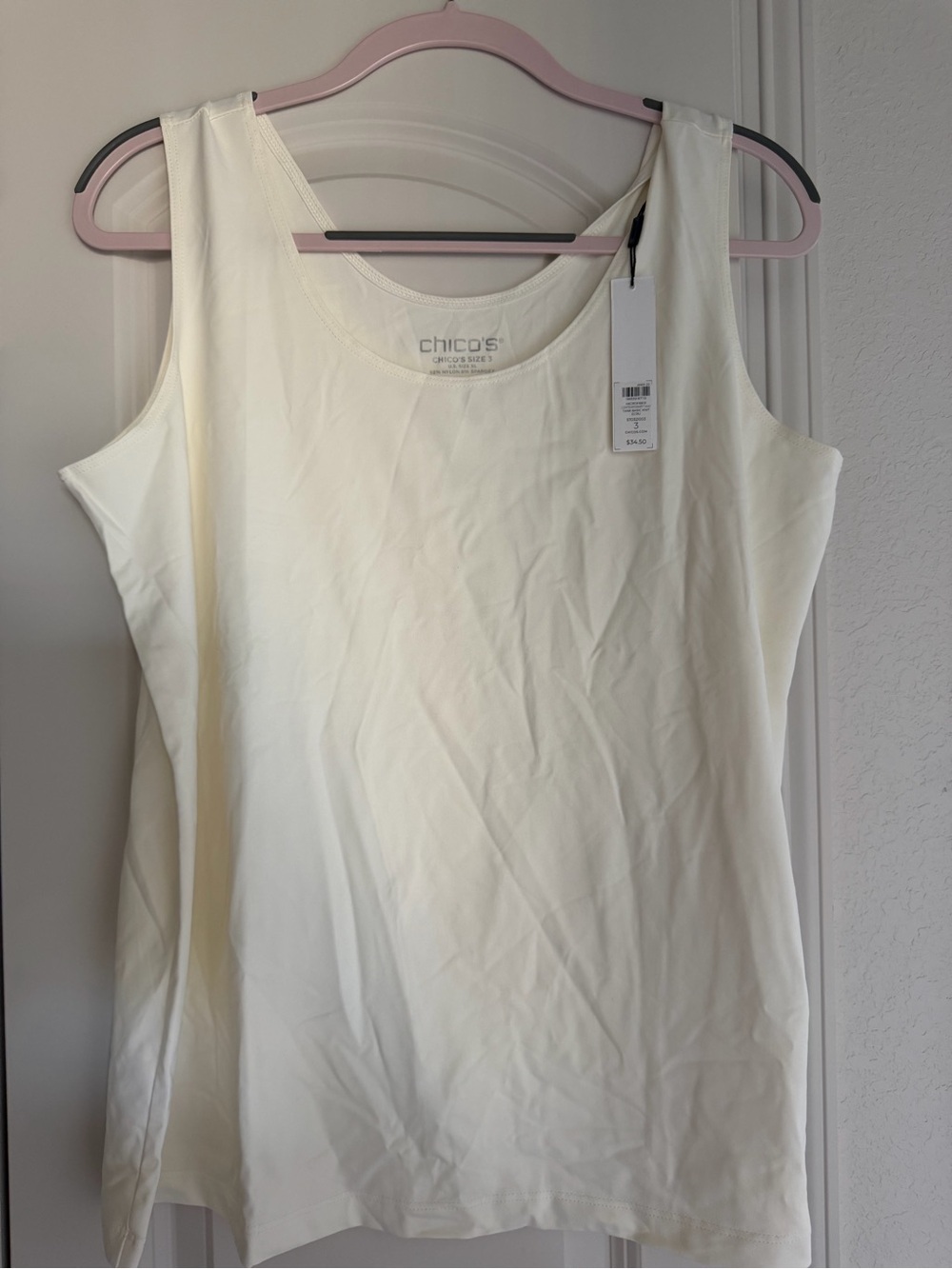 Chico's Ecru Sleeveless Microfiber Tank Top Size 3